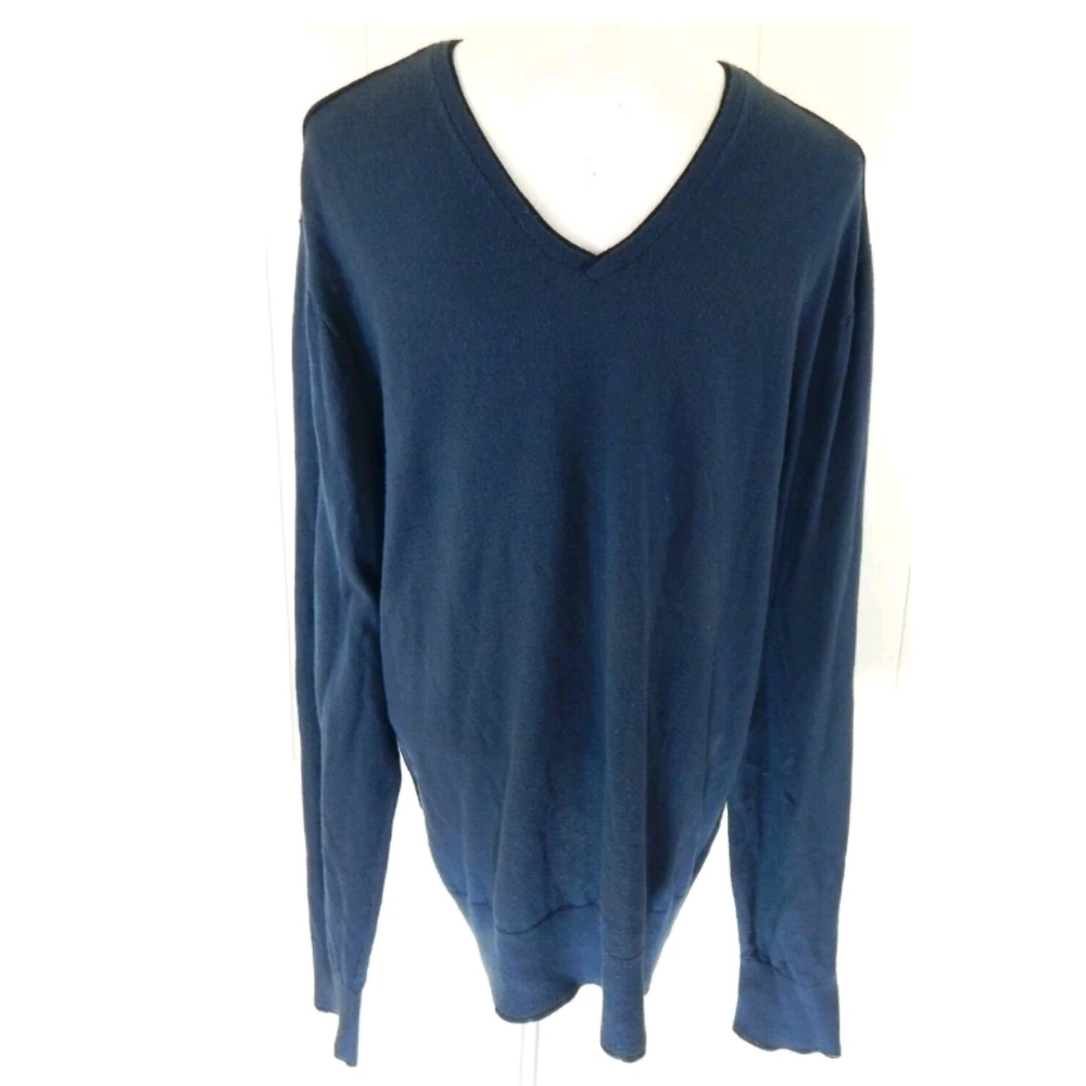 John‎ Varvatos Luxe V-Neck Navy Sweater